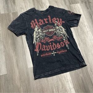 Vintage HARLEY DAVIDSON Shirt Ludwigshafen Germany tie dye reverse Size Large